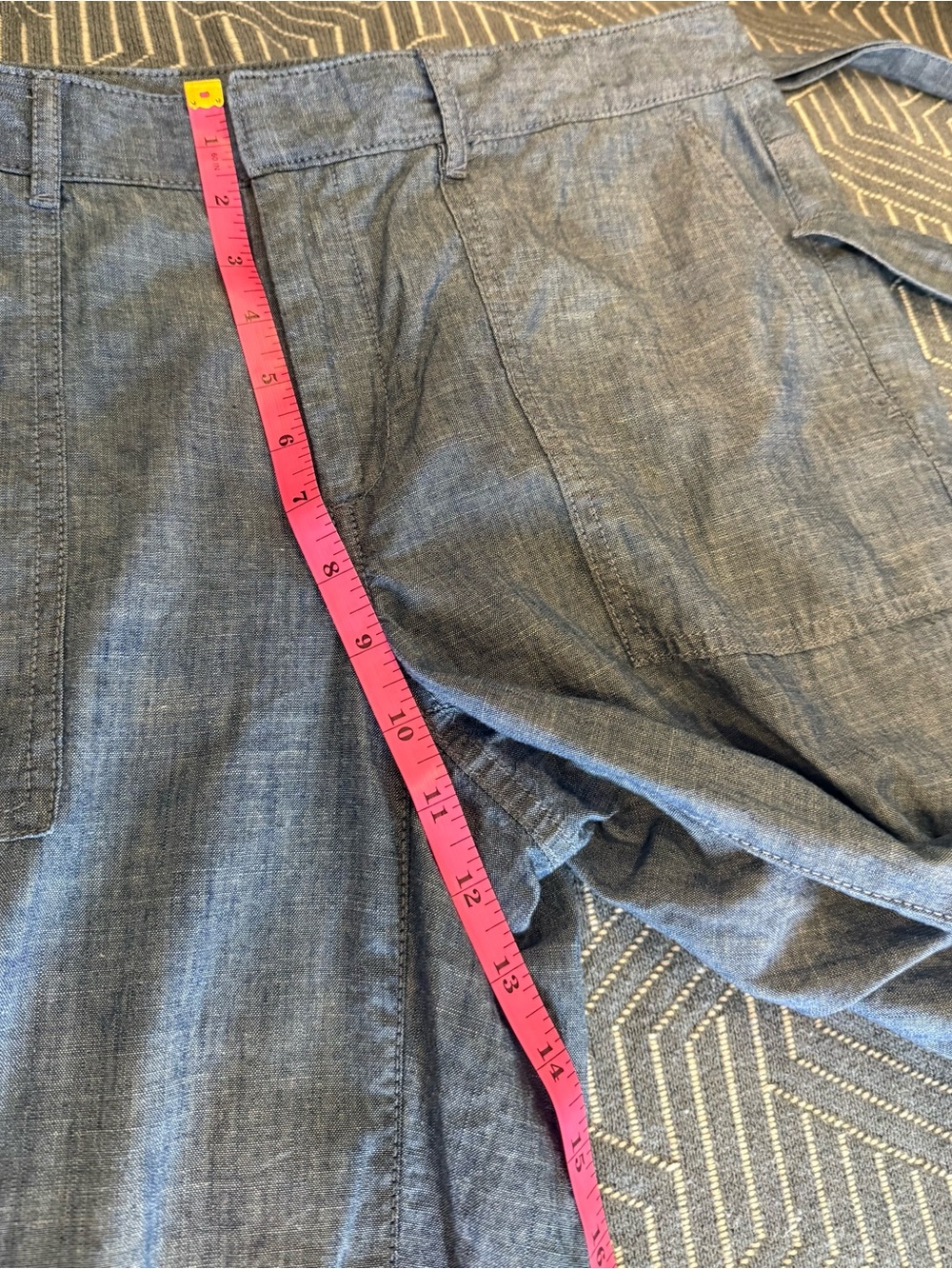 Banana Republic Chambray Wide Leg 100% Cotton Pants, size 6 - Picture 10 of 13